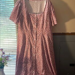 Pink Floral Button-Down Dress